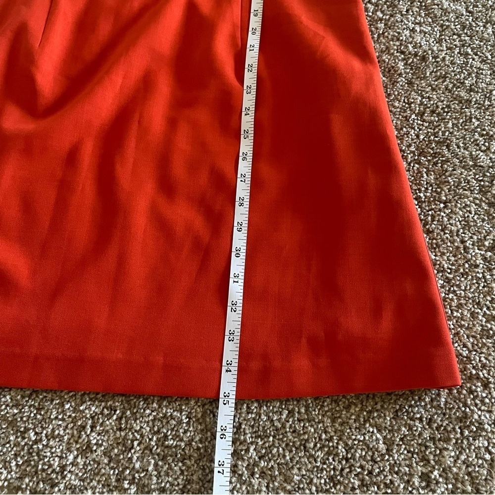 Yaly Couture Sheath Dress Women’s M Orange Cashmere Wool Blend Sleeveless Career - Picture 11 of 13